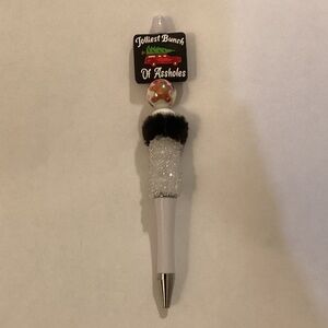 Festive Novelty Pen with White and Black Accents